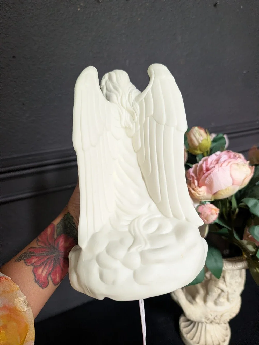Vintage Porcelain Angel Playing Instrument Night Light table decor 9